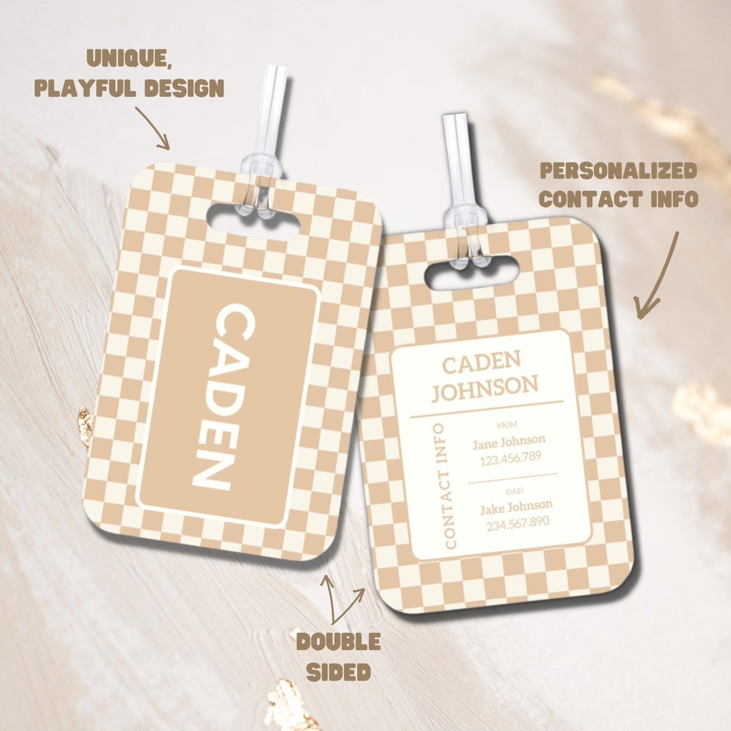 Personalized Diaper Bag Tag for Daycare | Kids Personalized Bag Tag School Bag, Medical Tag for Kids Custom Luggage Tag Stocking Stuffer