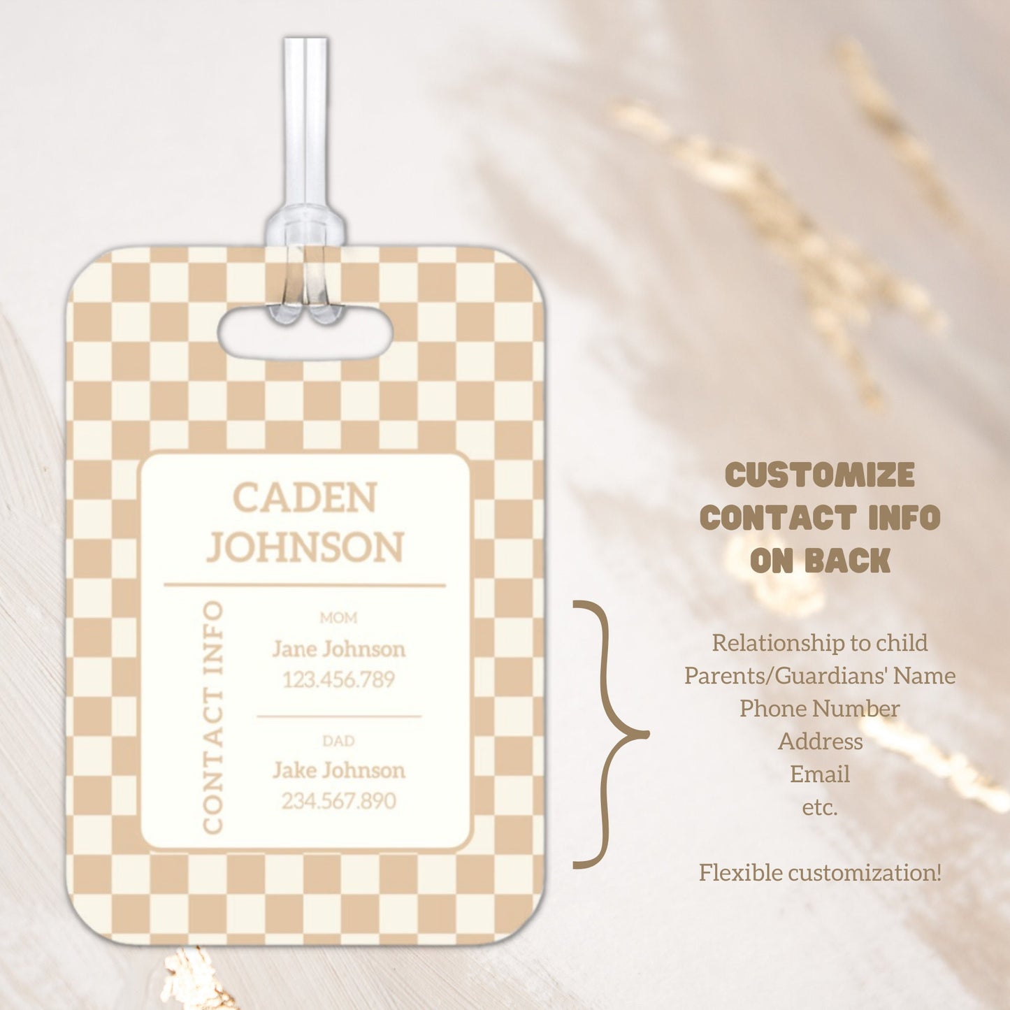 Personalized Diaper Bag Tag for Daycare | Kids Personalized Bag Tag School Bag, Medical Tag for Kids Custom Luggage Tag Stocking Stuffer