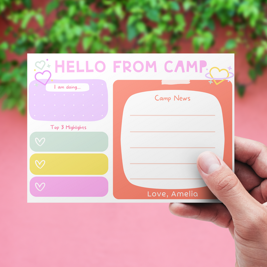 Personalized Summer Camp Notecards