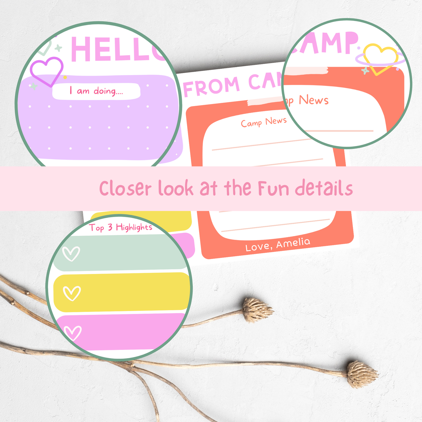 Personalized Summer Camp Notecards