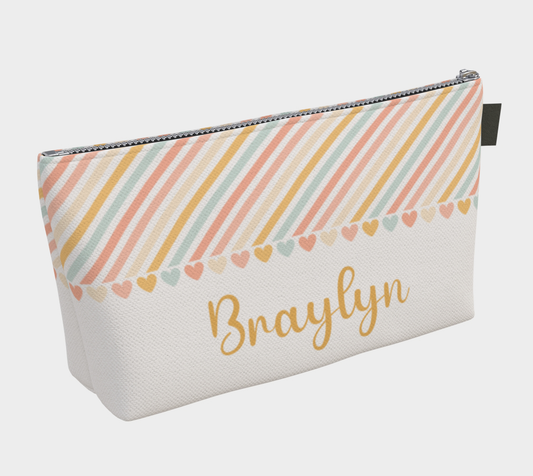 Personalized Zipper Bag - Candy Stripes