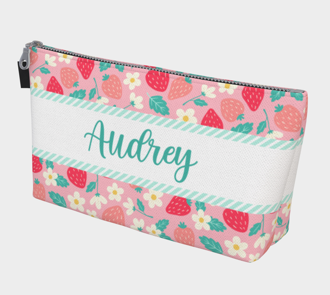 Personalized Zipper Bag - Strawberry Dream