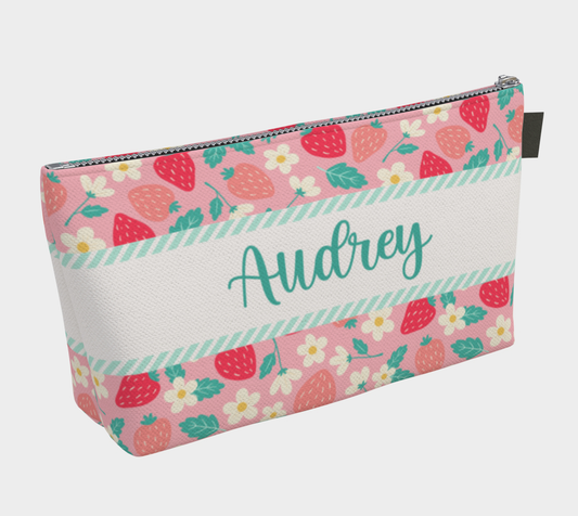 Personalized Zipper Bag - Strawberry Dream