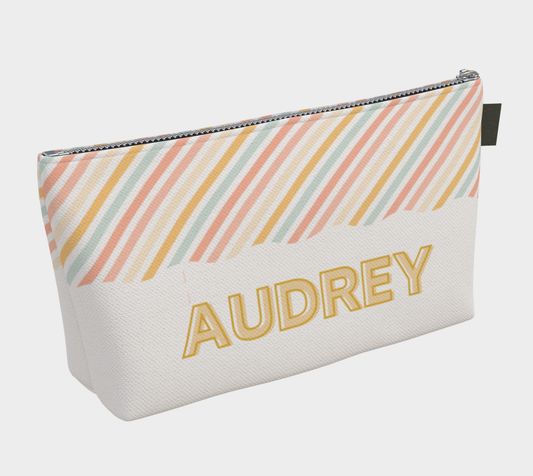 Personalized Everyday Zipper Bag - Candy Stripes