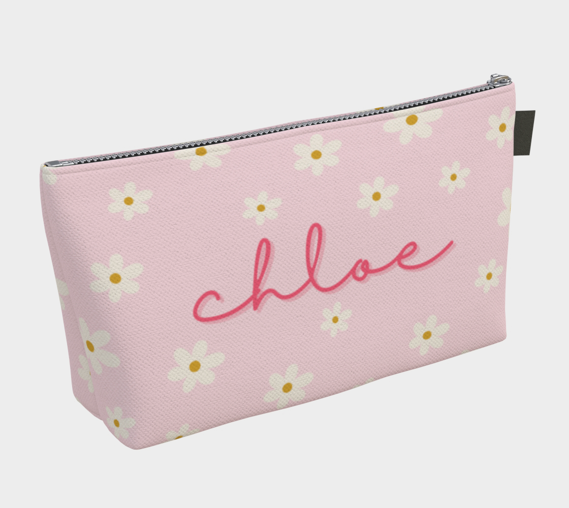 Personalized Everyday Zipper Bag - Daisies