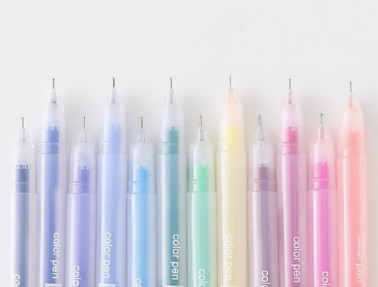 Fine Tip Color Gel Pens - 12 colors