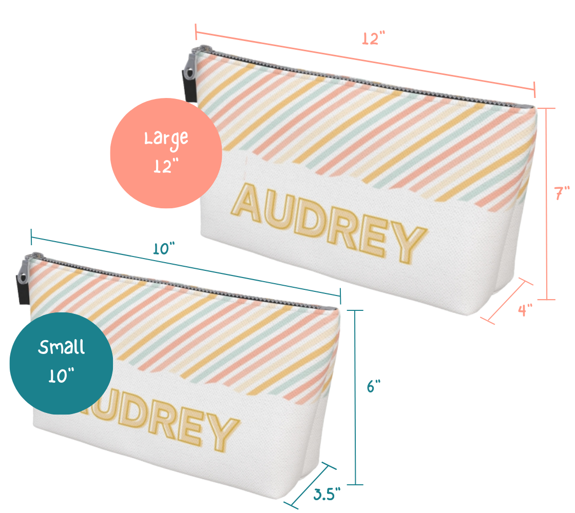 Personalized Everyday Zipper Bag - Candy Stripes