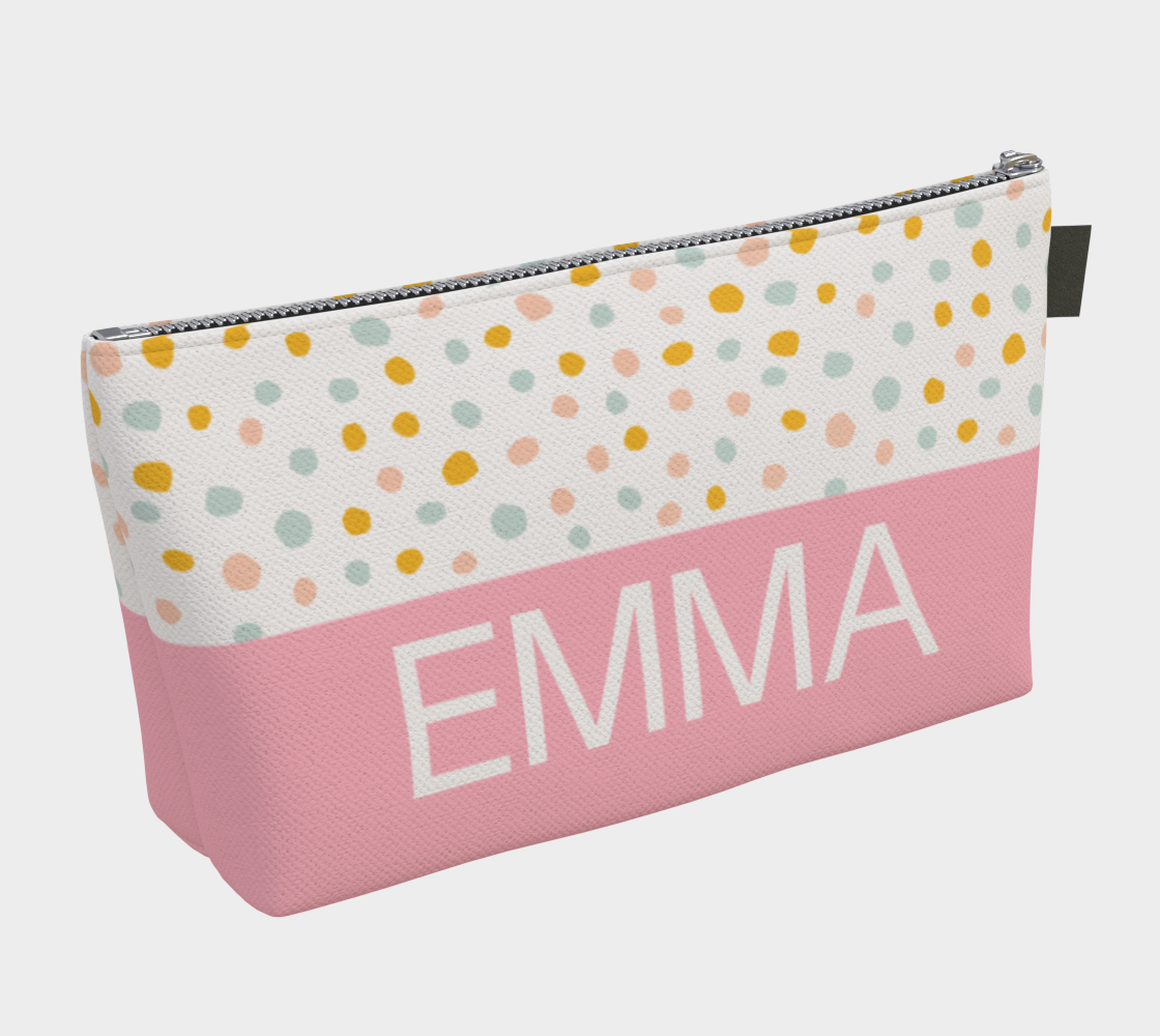 Personalized Everyday Zipper Bag - Pink Gold Pebbles