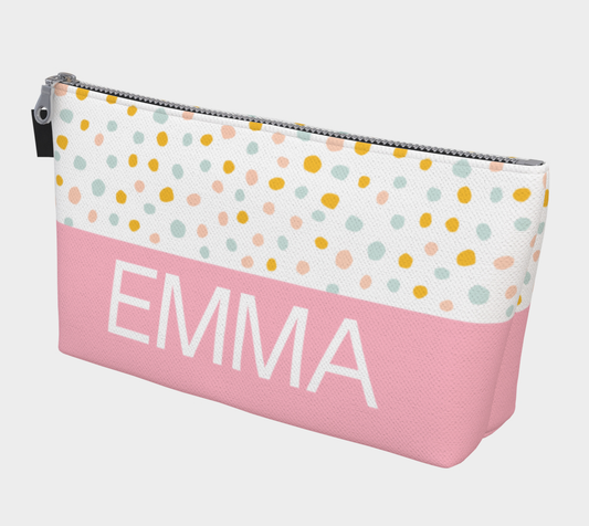 Personalized Everyday Zipper Bag - Pink Gold Pebbles